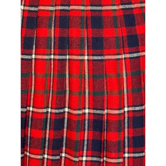 Vintage Plaid Tartan Kilt Maxi Skirt Pleated Fall Winter Wool Christmas Preppy - Picture 5 of 10